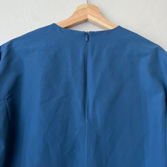 Ann Mashburn Navy Blue V-Neck 3/4‎ Sleeve Shift Mini Dress Women’s Size Medium - Picture 9 of 12